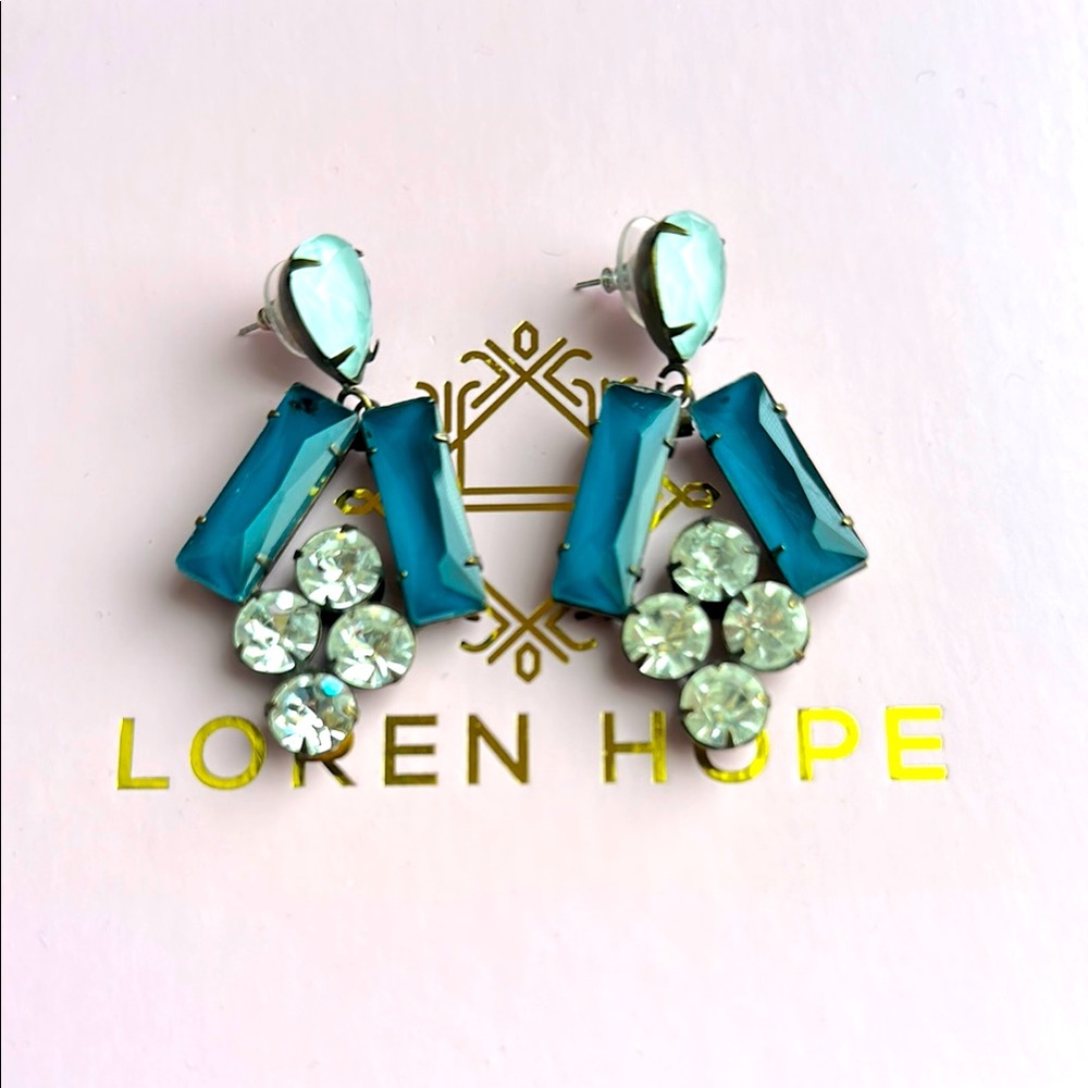 Loren Hope Petra two tone Blue and Bronze Earrings